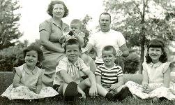 Five of us with our parents, around 1954.