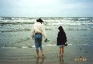 My girls on the beach at Corpus Christe.