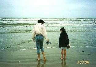 My girls at the Gulf of Mexico, in 1996.