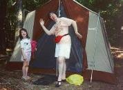 Serena and myself posing silly by the tent we slept in.