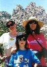 My girls and I standing on a mountain path in the heart of the mountain.