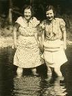 My mother and a friend wading in a river.  Click for larger view.