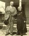 My grandfather's father, Herbert, with his mother, Eleanora, the woman on the left. My grandfather's mother's name was nicknamed Allie but her name was Mary Alice Wells. She died relatively young and is not in this picture. 