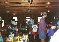 More of the families, sitting around the tables.