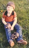 My son with three turtles back around 1980.