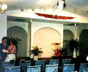 Inside the Austin Unity church, towards the front.