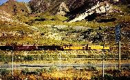 A train racing through Utah.