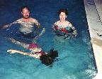 My husband and daughter in one of the pools.